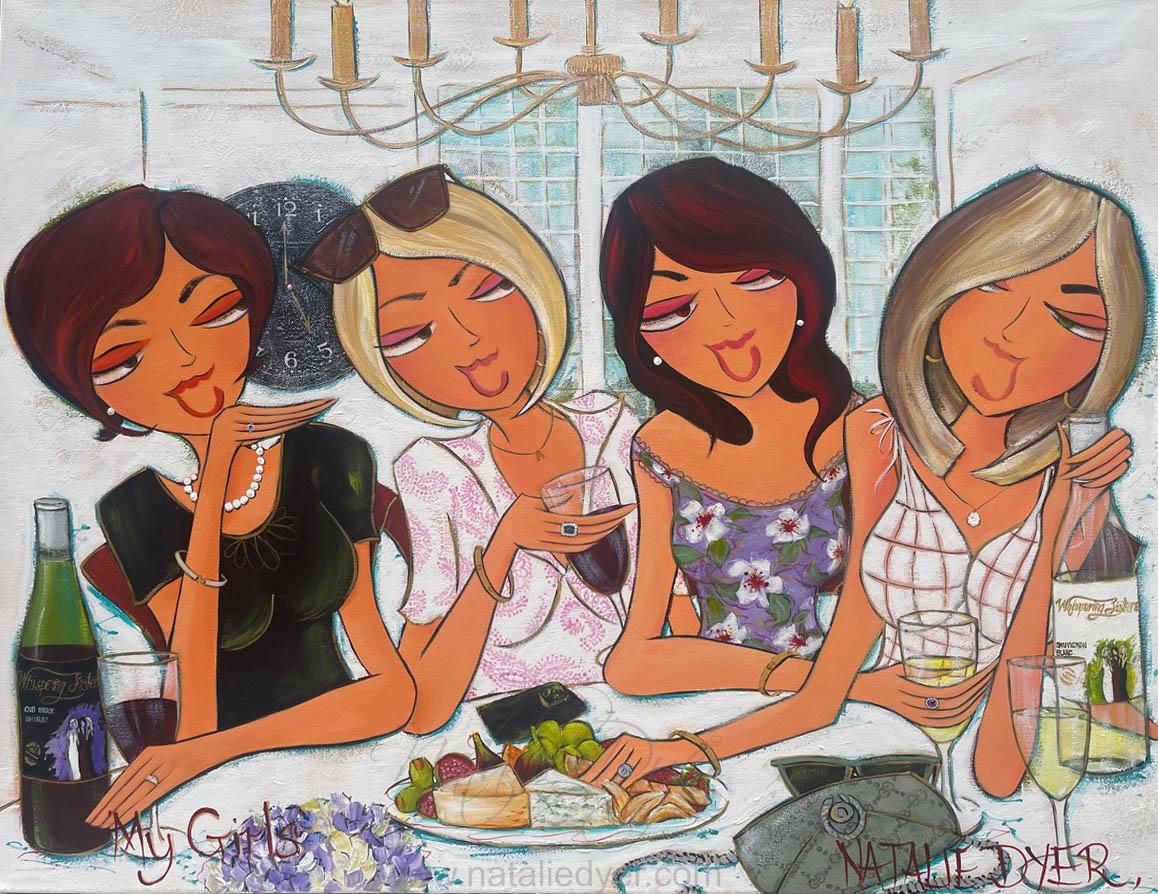 My Girls, a commission painting of Ann and her three daughters by Natalie Dyer